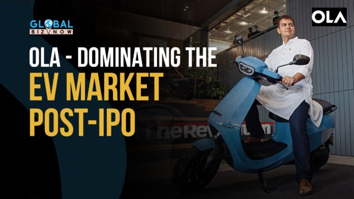 A promotional image featuring a man sitting on a blue electric scooter, with the text 