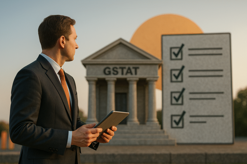 Realistic landscape image representing India’s GST Appellate Tribunal (GSTAT) and its impact on business compliance and dispute resolution