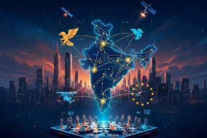 Alt text: India’s 2025 trade growth strategy showing export targets and global partnerships.