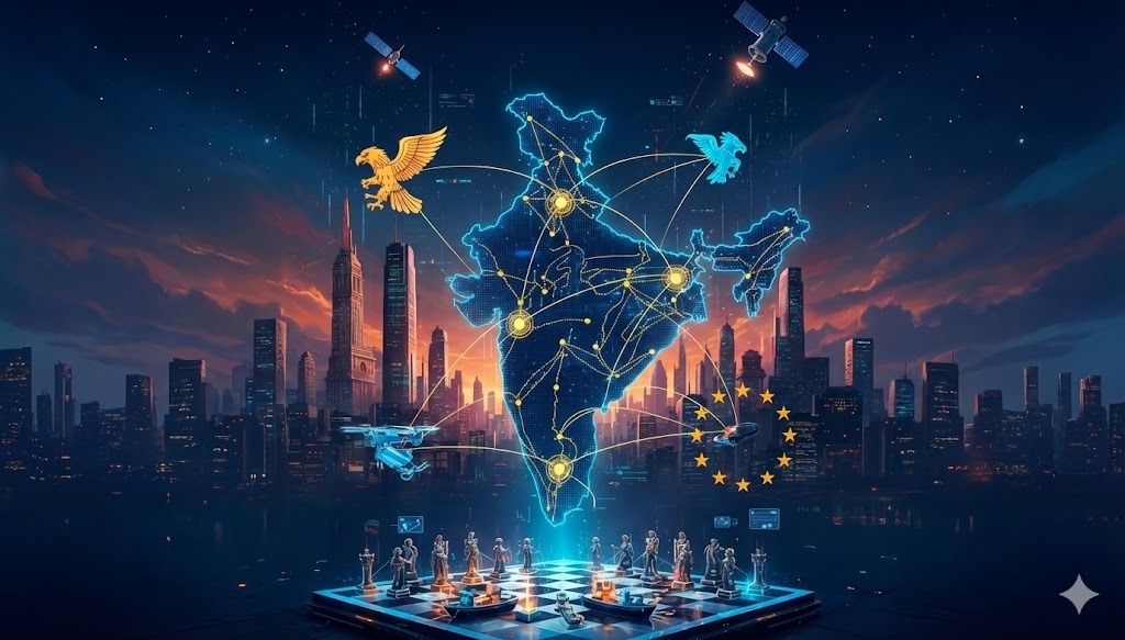 Alt text: India’s 2025 trade growth strategy showing export targets and global partnerships.